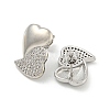 Heart Clear Cubic Zirconia Stud Earrings EJEW-N054-46P-2