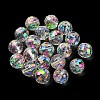 Half Rainbow Plated Glass Beads EGLA-P059-02B-HR02-1