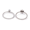 Flower 304 Stainless Steel Finger Ring Set for Women RJEW-C086-28-P-3