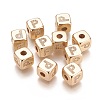 Brass Micro Pave Cubic Zirconia Beads KK-K238-16G-P-1