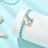 Starfish Brass Charm Bracelets BJEW-JB13886-1