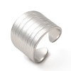 304 Stainless Steel Textured Wide Open Cuff Ring for Women RJEW-E070-01P-1