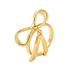 Bowknot Brass Finger Open Cuff Rings for Women RJEW-A048-28G-1