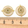 Rack Plating Brass Micro Pave Clear Cubic Zirconia Eye Connector Charms KK-Z063-20G-01-3