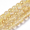 Transparent Spray Painted Glass Bead Strands GLAA-N035-03A-B08-1