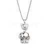 Zinc Alloy with Rhinestone Bear Pendant Necklaces NJEW-M211-13A-P-1