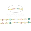 Handmade Brass Enamel Heart Link Chains CHC-M024-25G-01-2