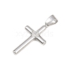 316 Surgical Stainless Steel & Clear Cubic Zirconia Pendants STAS-A137-03A-P-2