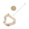 Heart Glass & Shell Pearl Beads Pendant Decorations HJEW-JM01984-3