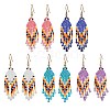 Bohemian Glass Seed Beads Dangle Earrings EJEW-MZ00338-2