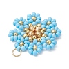 Glass Seed Beaded Flower Pendants PALLOY-MZ01181-04-4
