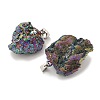 Electroplated Raw Rough Natural Druzy Agate Pendants G-H084-07P-04-2