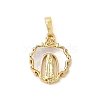 Brass Pave Natural White Shell Religion Pendants KK-S522-23G-A-1
