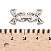 Brass Micro Pave Clear Cubic Zirconia Fold Over Clasps KK-C075-04P-3