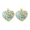 Brass Micro Pave Sky Blue Cubic Zirconia Pendants CU-CBA6938-07G-01-1