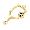 Brass Black Enamel Connector Charms KK-NH0005-02G-2