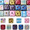 18Pcs 9 Styles Laser & Printed Opaque Acrylic Beads OACR-FS0002-81-1