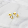 Brass Clear Cubic Zirconia Stud Earrings WGC2A80-07-1