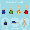 Unicraftale 24Pcs 4 Color Faceted Glass Pendant PALLOY-UN0001-19-4