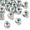 SHEGRACE Brass Green Cubic Zirconia Beads XGRQ4H283-681P-A-1