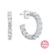 Rhodium Plated 925 Sterling Silver Ring Stud Earrings OJ9669-2-1