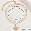 Starfish Charm Multi-layer Anklets for Women MU9577-2-1