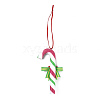 Christmas Candy Cane Handmade Polymer Clay Pendant Decorations HJEW-P017-02A-3