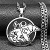 304 Stainless Steel Pendant Necklaces NJEW-C066-03P-1