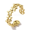 Vacuum Plating 201 Stainless Steel Hollow Star Open Cuff Rings for Women RJEW-C092-11G-1