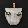 Natural Quartz Crystal & Synthetic Turquoise Pendants G-Z090-02G-01-2