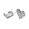 304 Stainless Steel Heart Stud Earrings for Women EJEW-F300-03P-2