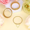 Brass Twisted Flower Beaded Cuff Bangle JB762A-5