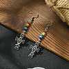 Alloy Enamel Cross Dangle Earrings EJEW-JE05561-2