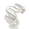 Non-Tarnish Wave 304 Stainless Steel Open Cuff Finger Rings for Women RJEW-P114-01P-1