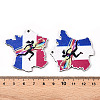 French Theme Printed Wood Pendants WOOD-N016-08-3