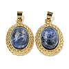 Natural Sodalite Oval Pendants G-B079-02G-07-1