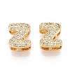 Brass Micro Pave Clear Cubic Zirconia Beads KK-T071-17G-Z-1