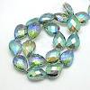 Electroplate Crystal Glass Teardrop Beads Strands X-EGLA-F067B-03-2