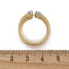 Brass Micro Pave Clear Cubic Zirconia Cuff Rings for Women RJEW-U041-11G-5