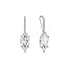 TINYSAND Rhodium Plated 925 Sterling Silver Earring TS-E402-S-2