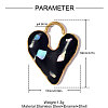 304 Stainless Steel with Black Enamel & Shell Pendants SA-OY002-94G-2