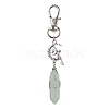 Pointed Natural Green Aventurine Pendant Decorations HJEW-JM01688-04-1