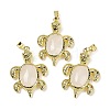 Natural Quartz Crystal & Brass Pendants KK-F887-01G-12-1