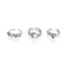 3Pcs Alloy with Rhinestone Cuff Rings FS-WGCB7EB-21-1