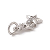 Brass Micro Pave Cubic Zirconia Charms ZIRC-F132-18P-3