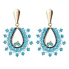 Glass Seed Beads Teardrop Dangle Stud Earrings EJEW-MZ00304-01-2