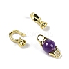 Natural Amethyst with Brass Fold Over Clasps G-G141-03G-13-2