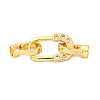 Brass Micro Pave Clear Cubic Zirconia Fold Over Clasps KK-P291-14G-1