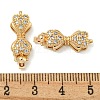 Bowknot Brass Micro Pave Clear Cubic Zirconia Box Clasps KK-N254-99G-3