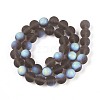 Frosted Transparent Glass Beads Strands GLAA-T032-T10mm-MBB02-2